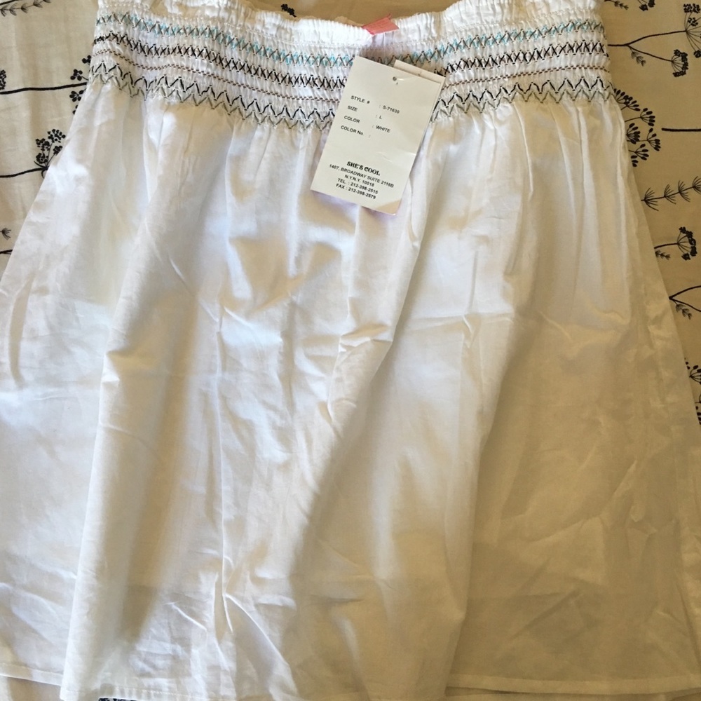 White smocked skirt